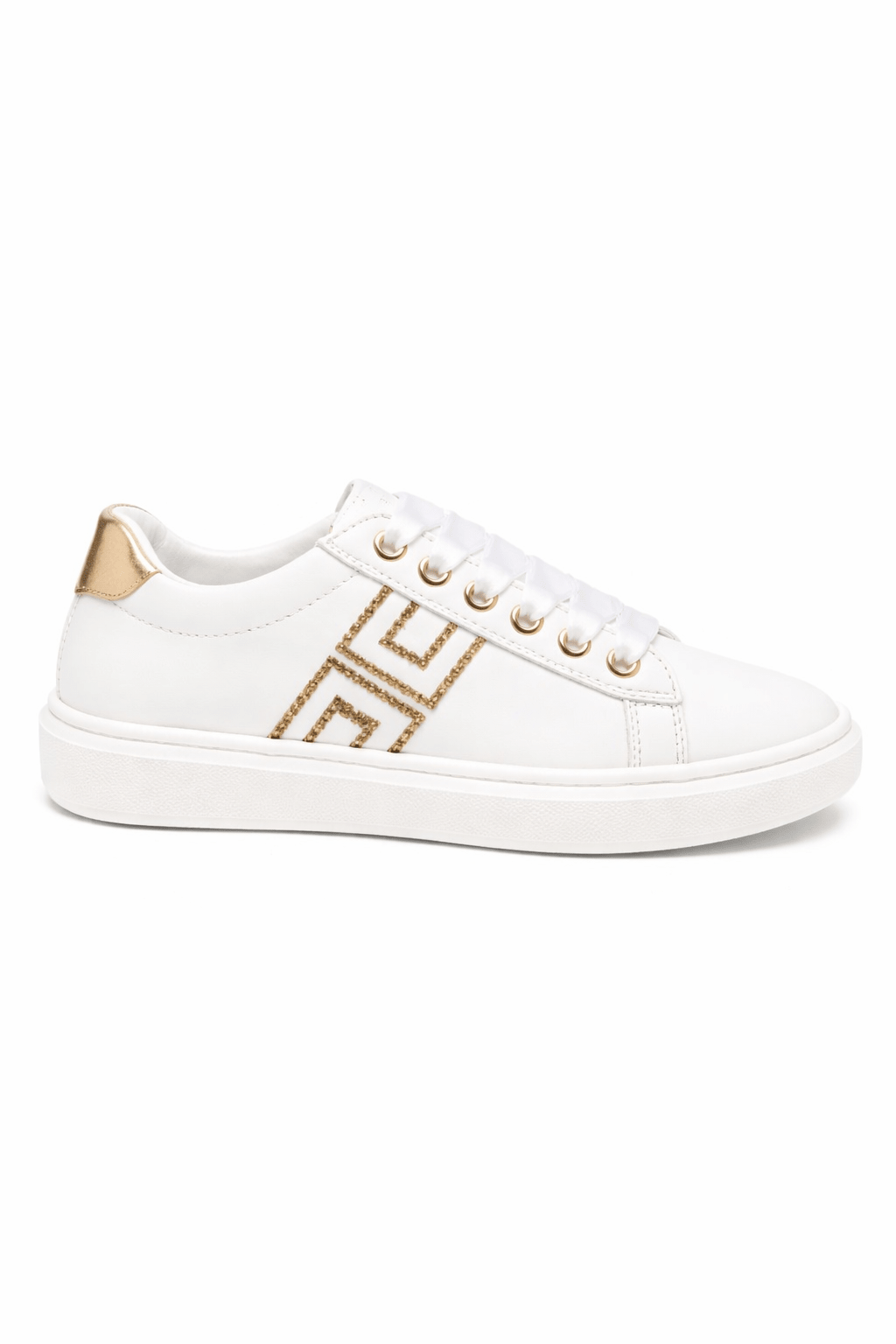 Sneakers per bambina Elisabetta Franchi La Mia Bambina bianche con dettaglio logo - Rubino Kids