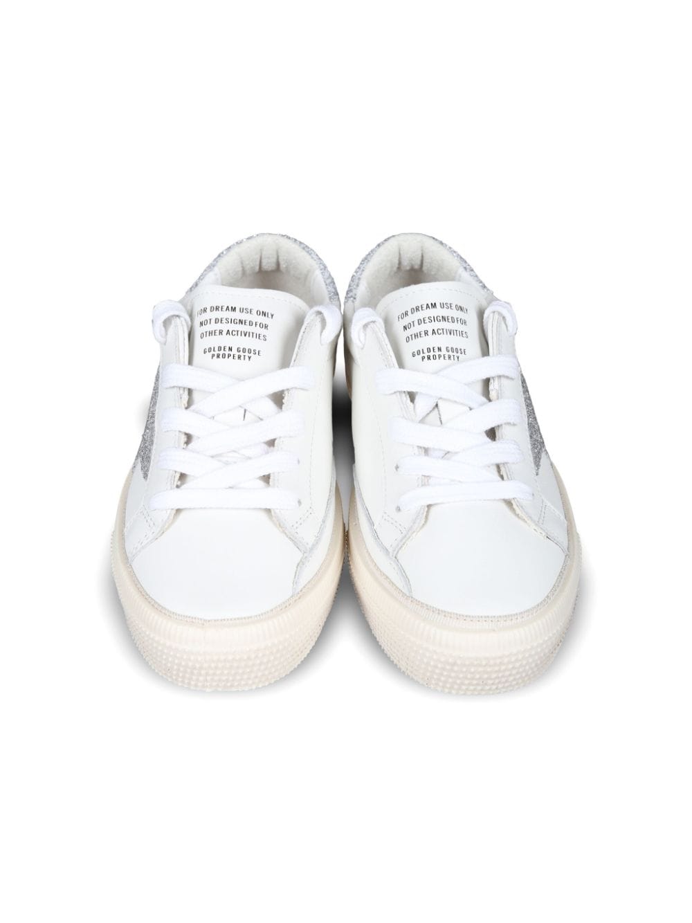 Sneakers per bambina Golden Goose Kids May bianco con dettaglio glitter - Rubino Kids