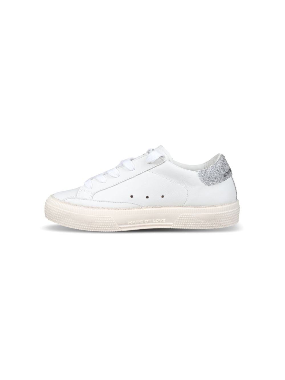 Sneakers per bambina Golden Goose Kids May bianco con dettaglio glitter - Rubino Kids