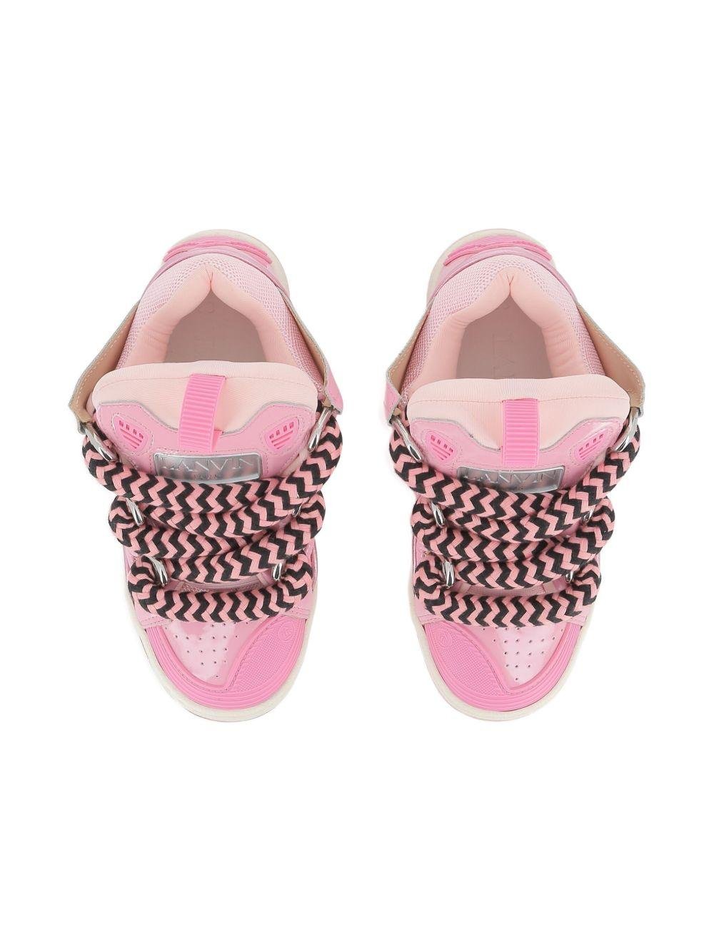 Sneakers per bambina Lanvin Enfant rosa con lacci oversize a zigzag - Rubino Kids