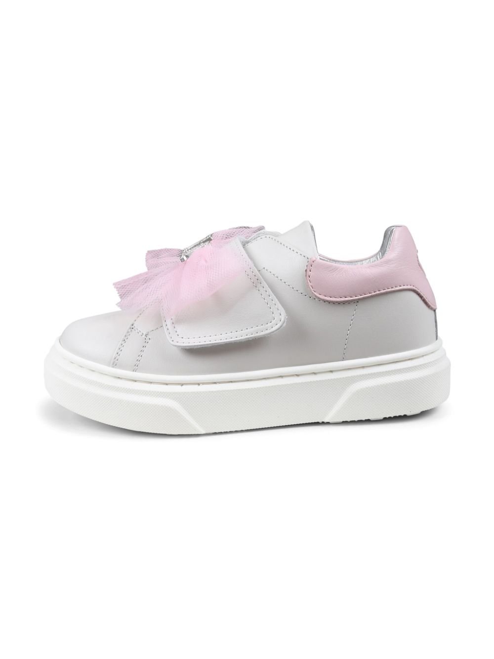 Sneakers per bambina Monnalisa bianco con logo in strass - Rubino Kids