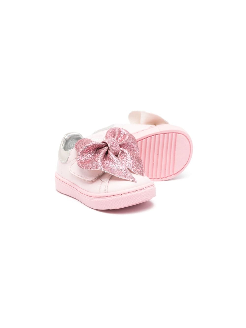 Sneakers per bambina Monnalisa rosa con fiocco glitter - Rubino Kids