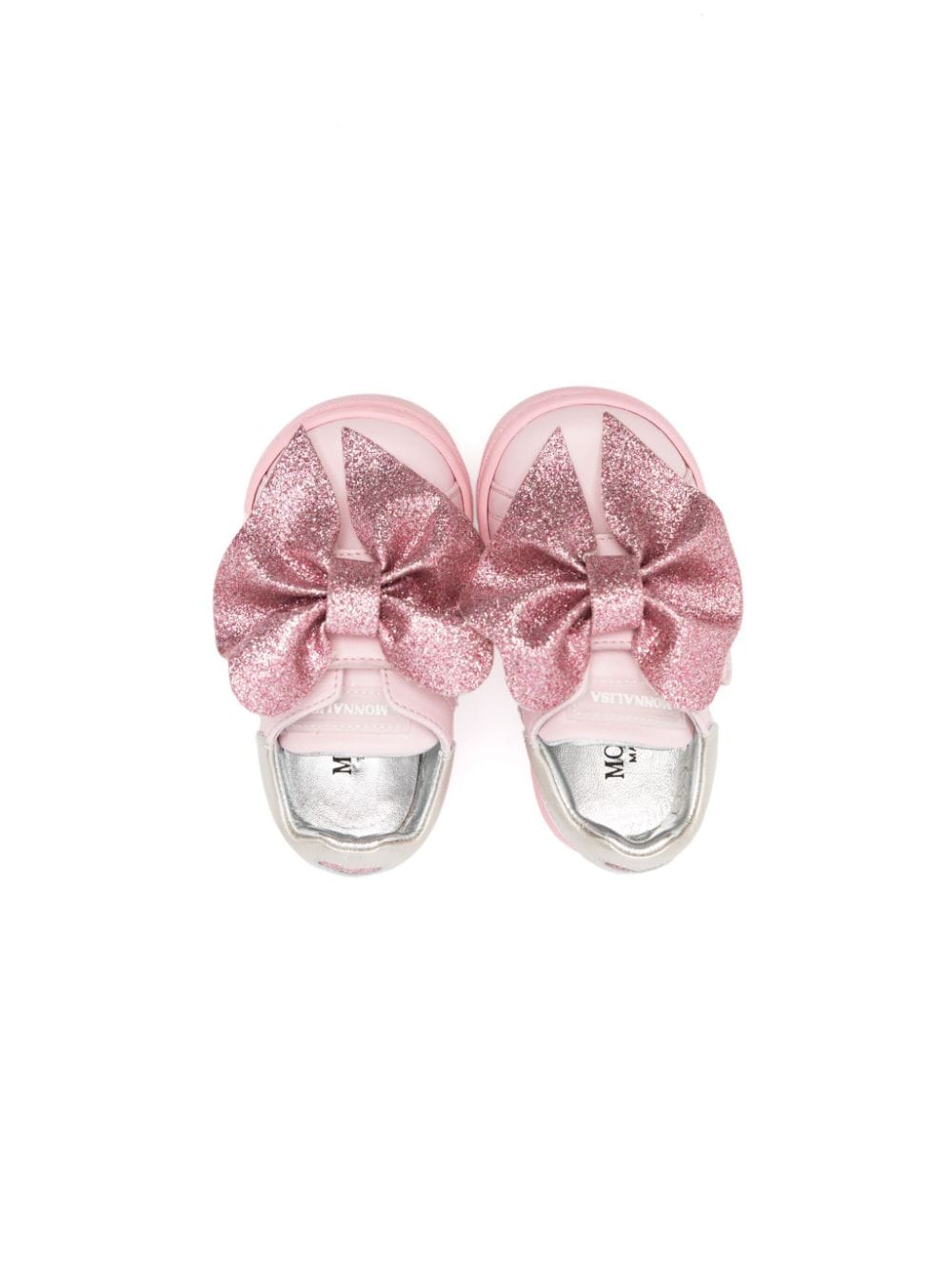 Sneakers per bambina Monnalisa rosa con fiocco glitter - Rubino Kids