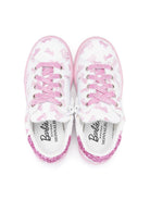 Sneakers per bambina Monnalisa x Barbie bianco con fondo rosa - Rubino Kids