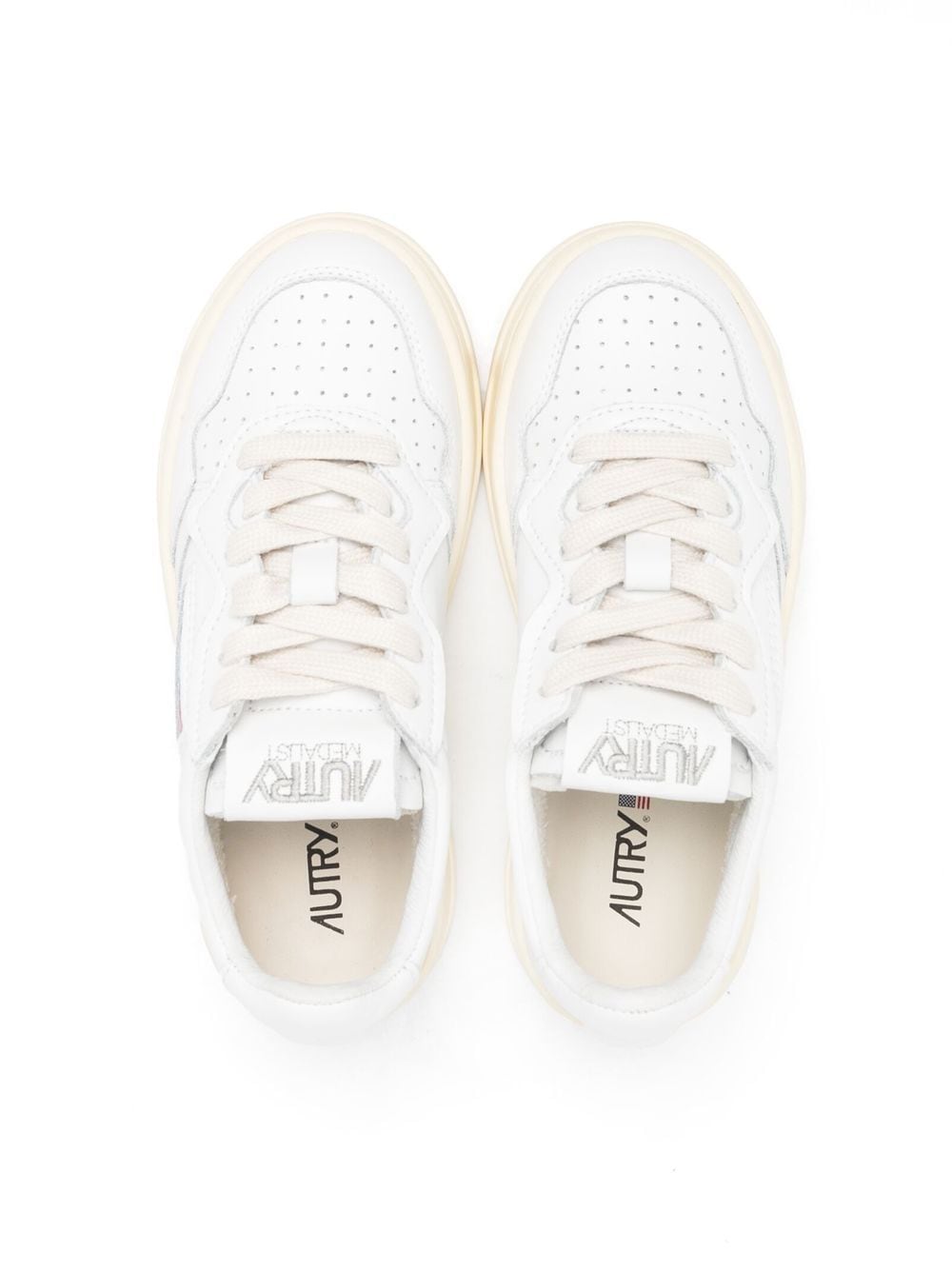 Sneakers per bambino Autry Kids bianco con stampa laterale con logo - Rubino Kids