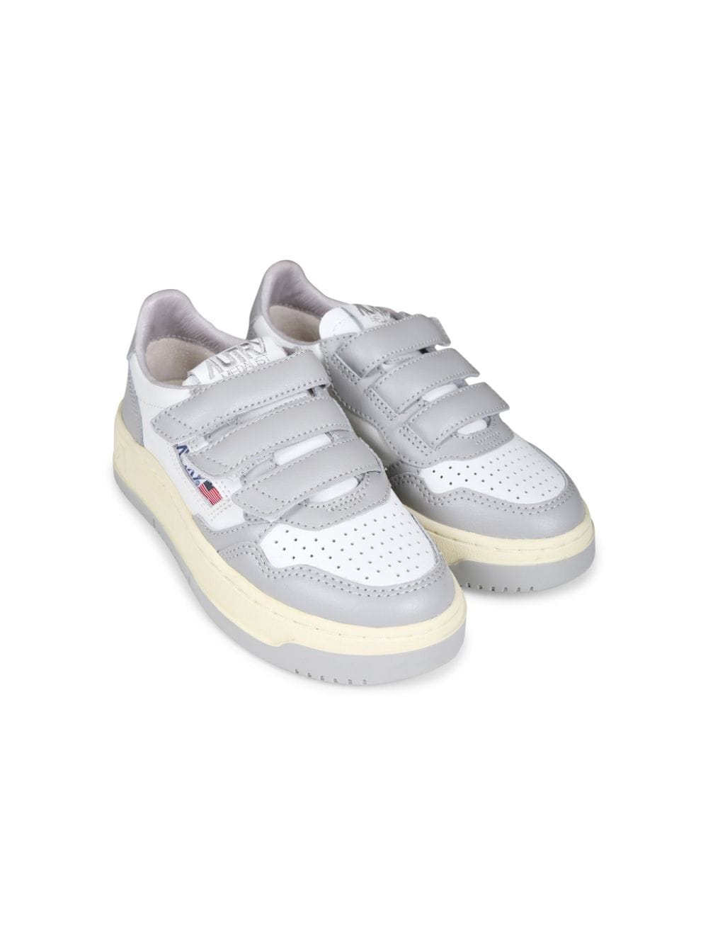 Sneakers per bambino Autry Kids Kidstripes grigio e bianco con chiusura a strappo - Rubino Kids