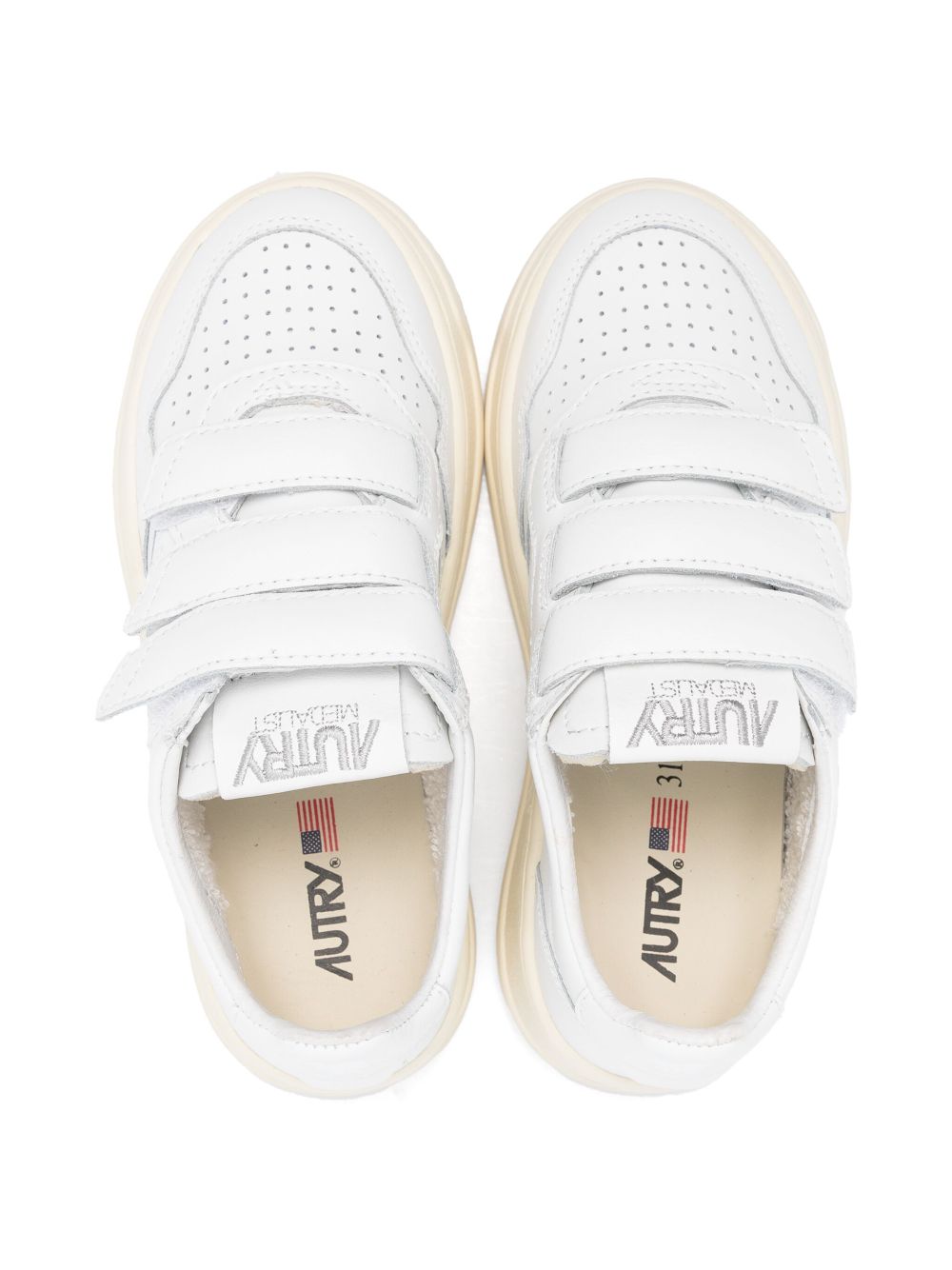 Sneakers per bambino Autry Kids Medalist bianco con chiusura a strappo - Rubino Kids