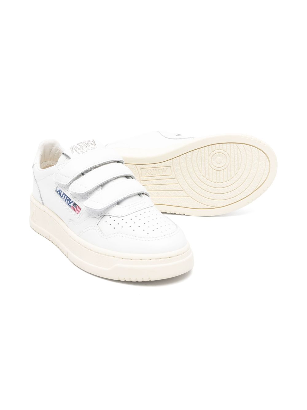 Sneakers per bambino Autry Kids Medalist bianco con chiusura a strappo - Rubino Kids