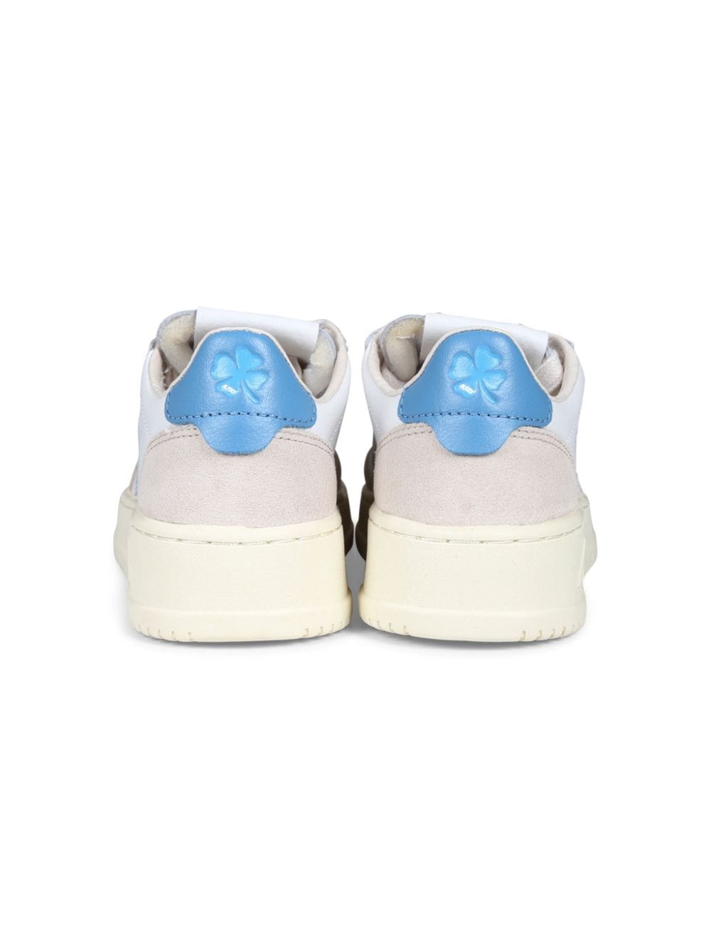 Sneakers per bambino Autry Kids Medalist bianco con tallone a contrasto azzurro con logo - Rubino Kids