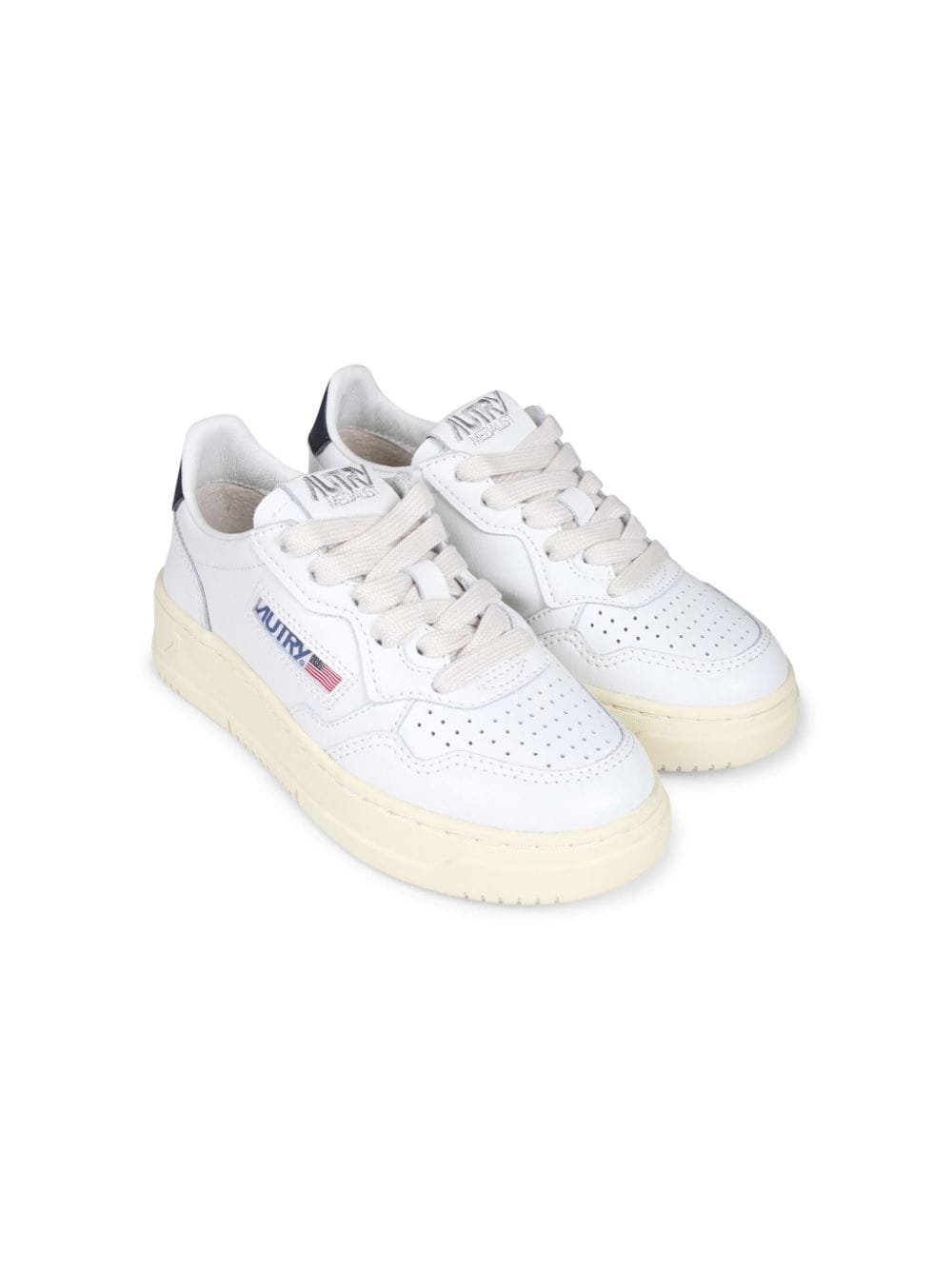 Sneakers per bambino Autry Kids Medalist bianco con tallone a contrasto con logo - Rubino Kids