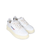 Sneakers per bambino Autry Kids Medalist bianco con tallone a contrasto con logo - Rubino Kids