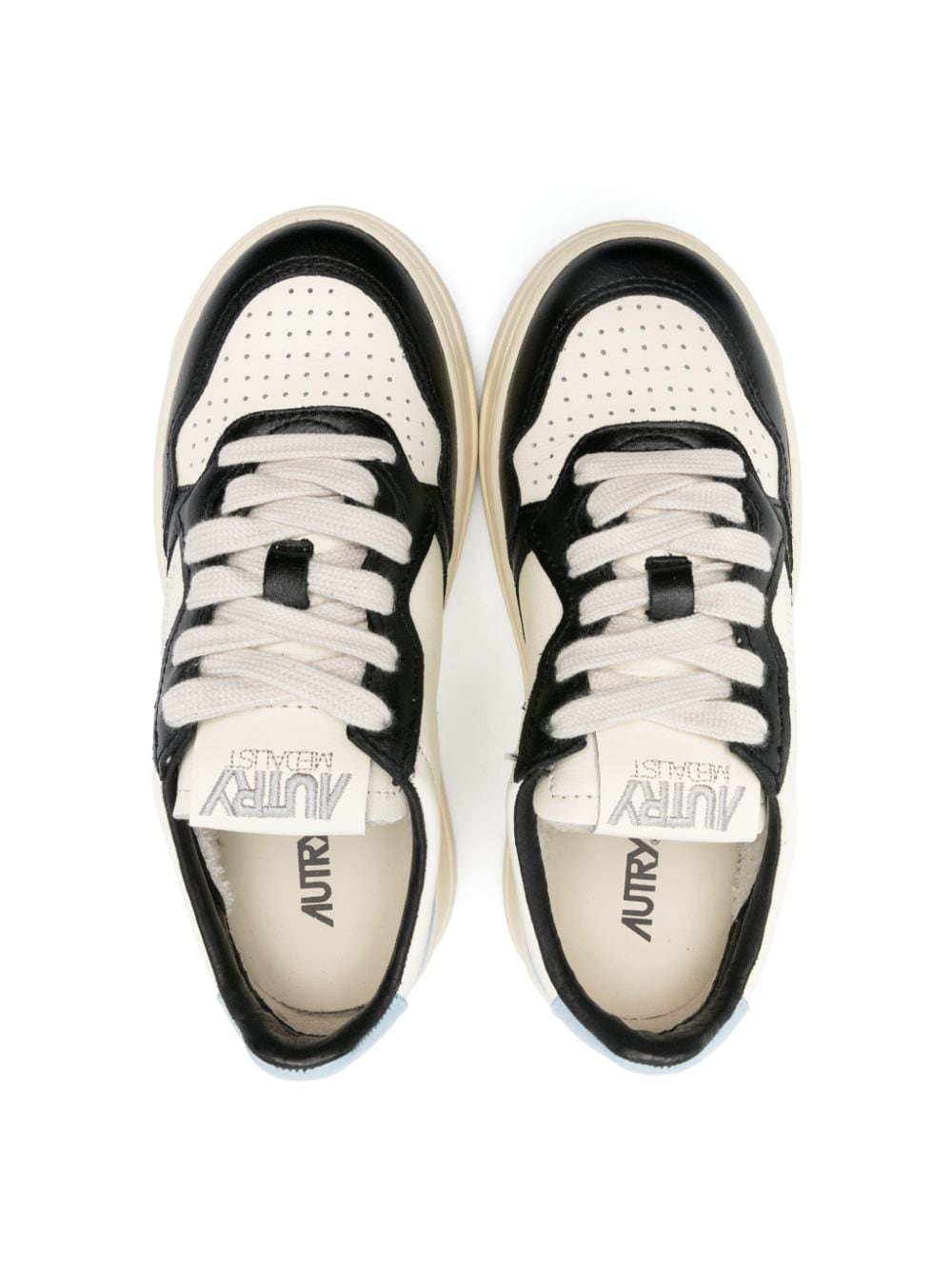 Sneakers per bambino Autry Kids Medalist bianco e nero con logo sul tallone - Rubino Kids