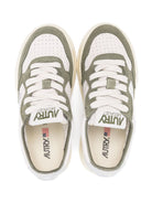 Sneakers per bambino Autry Kids Medalist bianco e verde con chiusura con lacci - Rubino Kids