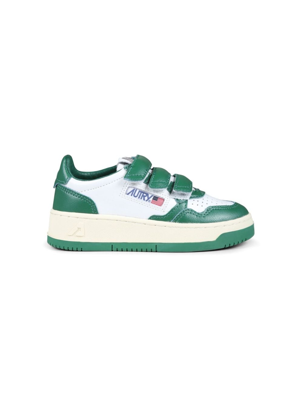 Sneakers per bambino Autry Kids verde e bianco con logo laterale - Rubino Kids