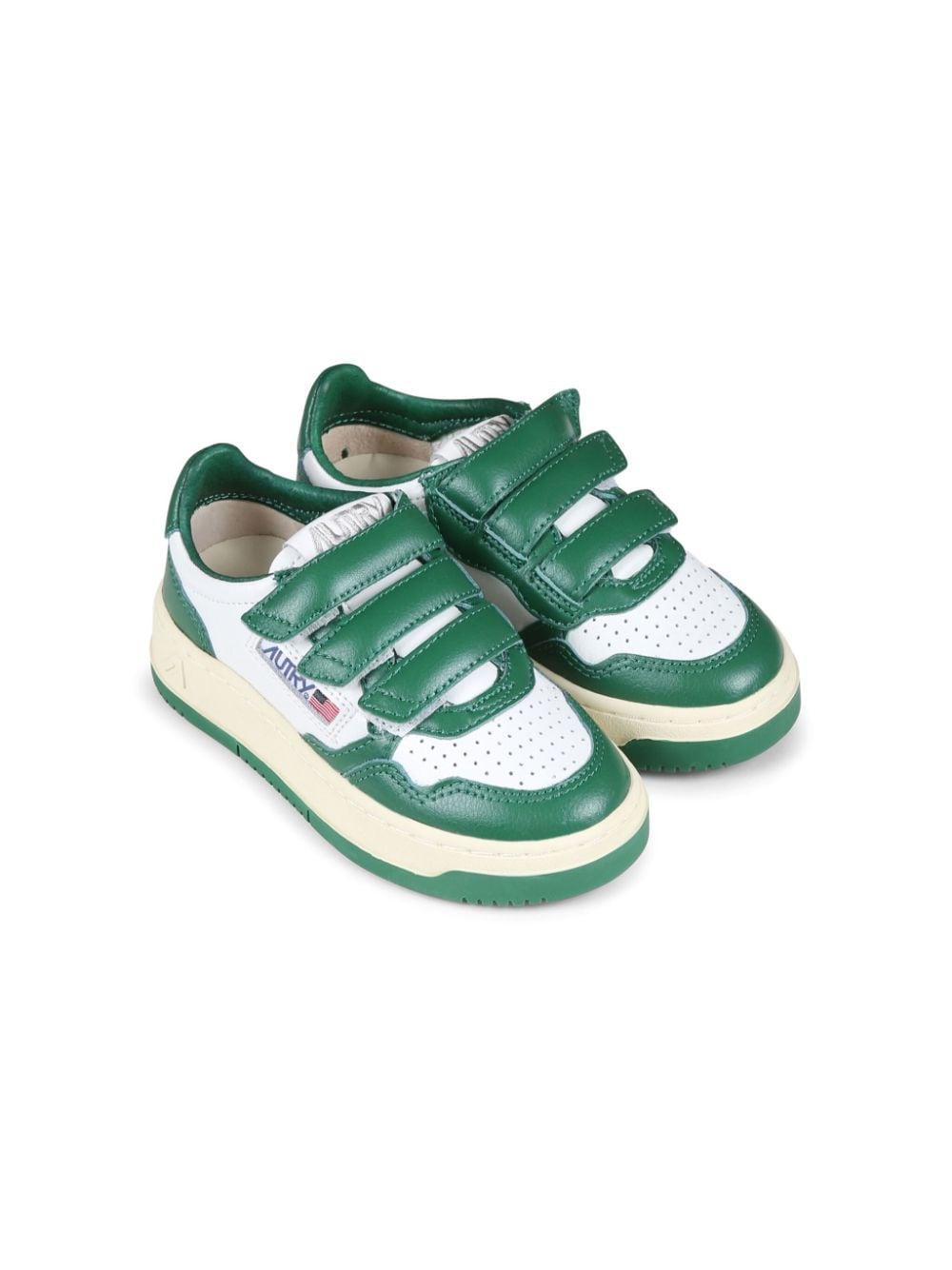 Sneakers per bambino Autry Kids verde e bianco con logo laterale - Rubino Kids