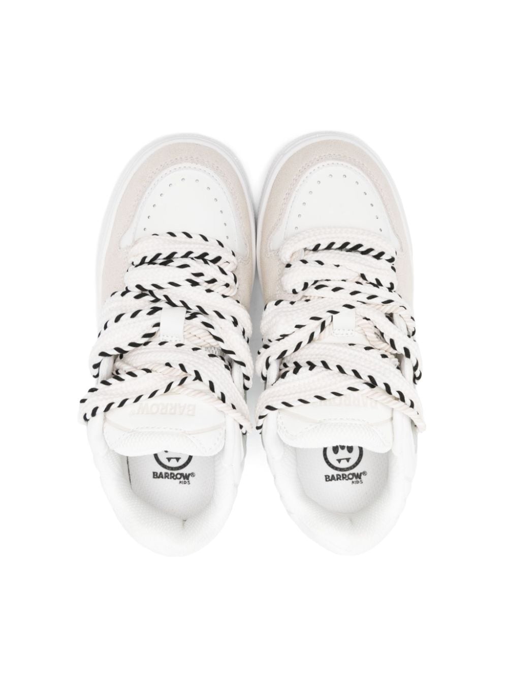 Sneakers per bambino Barrow Kids Skate bianco con inserti in pelle scamosciata - Rubino Kids