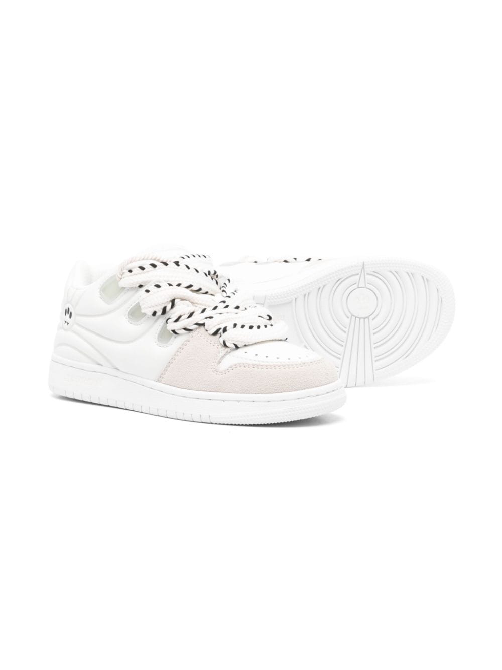 Sneakers per bambino Barrow Kids Skate bianco con inserti in pelle scamosciata - Rubino Kids