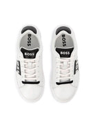 Sneakers per bambino Boss Kidswear bianco con logo goffrato con design color - block - Rubino Kids