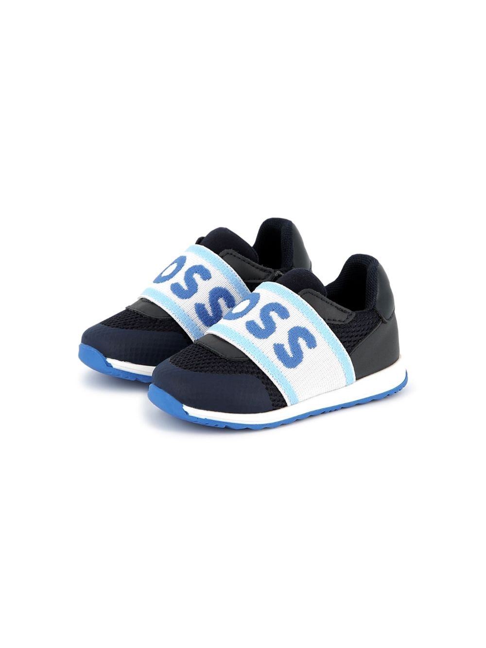 Sneakers per bambino Boss Kidswear blu con strappo con suola in gomma antiscivolo - Rubino Kids