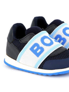 Sneakers per bambino Boss Kidswear blu con strappo con suola in gomma antiscivolo - Rubino Kids