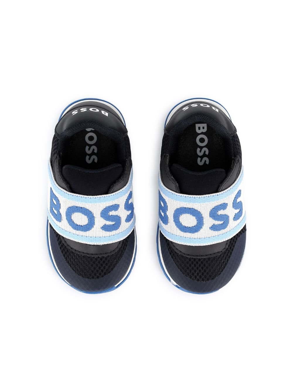 Sneakers per bambino Boss Kidswear blu con strappo con suola in gomma antiscivolo - Rubino Kids