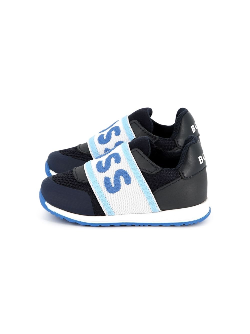 Sneakers per bambino Boss Kidswear blu con strappo con suola in gomma antiscivolo - Rubino Kids