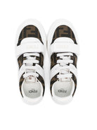 Sneakers per bambino Fendi Kids bianco con applicazioni monogramma FF - Rubino Kids