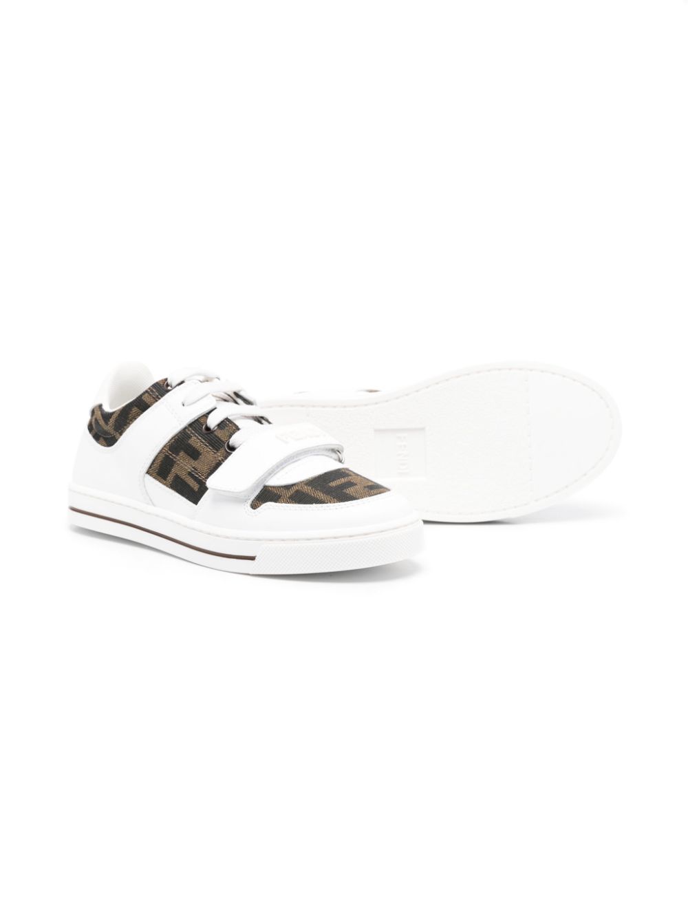 Sneakers per bambino Fendi Kids bianco con applicazioni monogramma FF - Rubino Kids