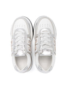 Sneakers per bambino Givenchy bianco in pelle con monogramma 4G - Rubino Kids