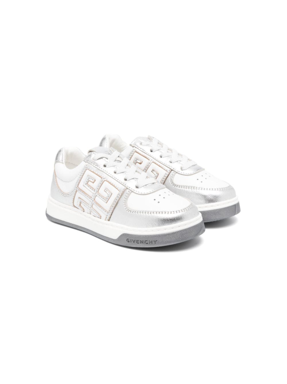 Sneakers per bambino Givenchy bianco in pelle con monogramma 4G - Rubino Kids