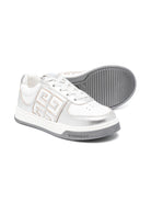 Sneakers per bambino Givenchy bianco in pelle con monogramma 4G - Rubino Kids