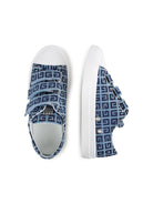 Sneakers per bambino Givenchy Kids in denim con stampa 4G e chiusura a strappo - Rubino Kids