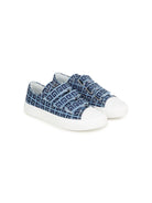 Sneakers per bambino Givenchy Kids in denim con stampa 4G e chiusura a strappo - Rubino Kids