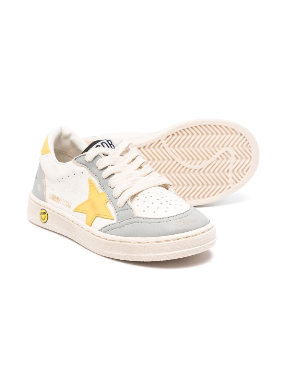 Sneakers per bambino Golden Goose Kids Ball Star bianco con inserti grigi - Rubino Kids