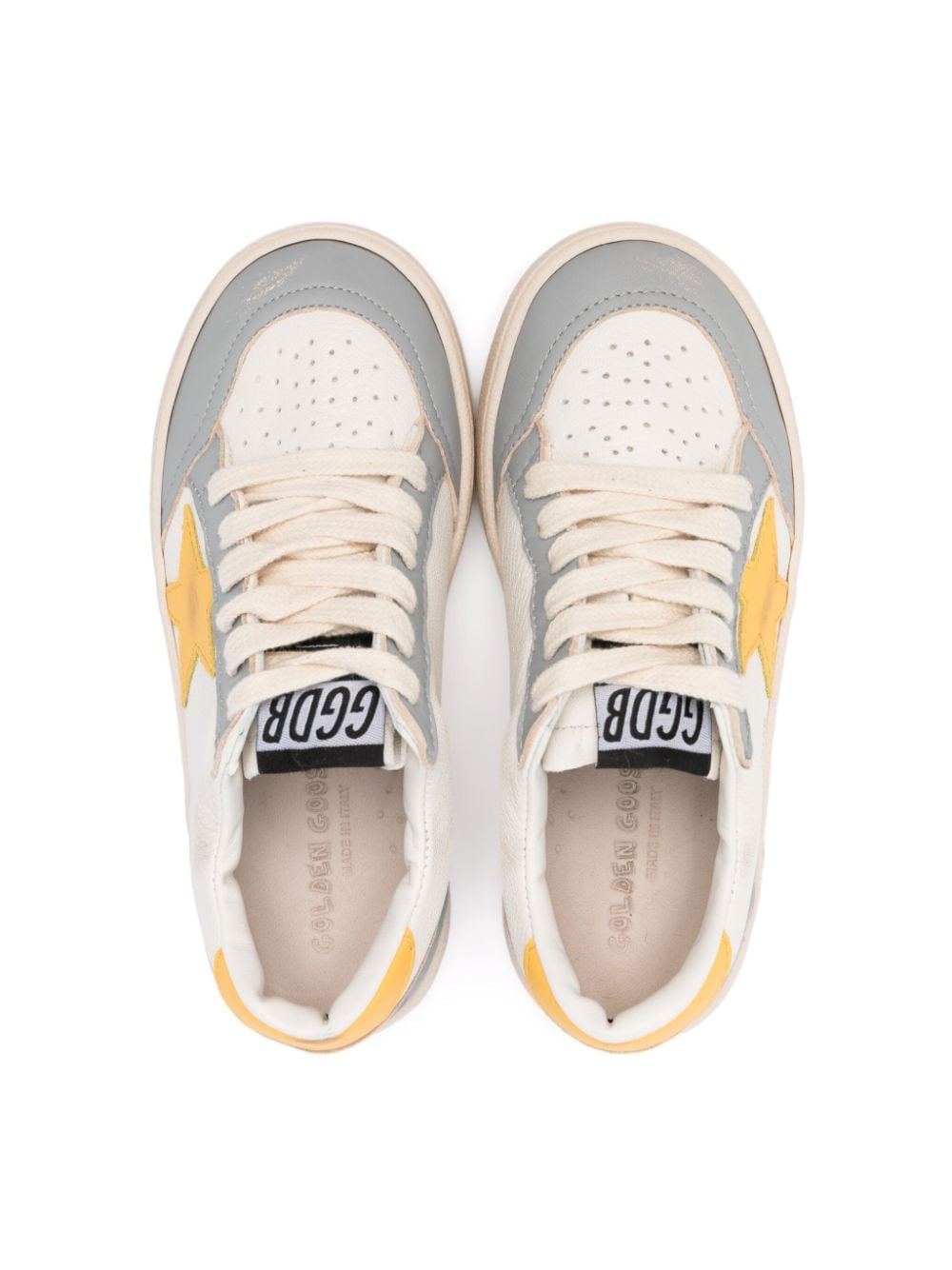 Sneakers per bambino Golden Goose Kids Ball Star bianco con inserti grigi - Rubino Kids