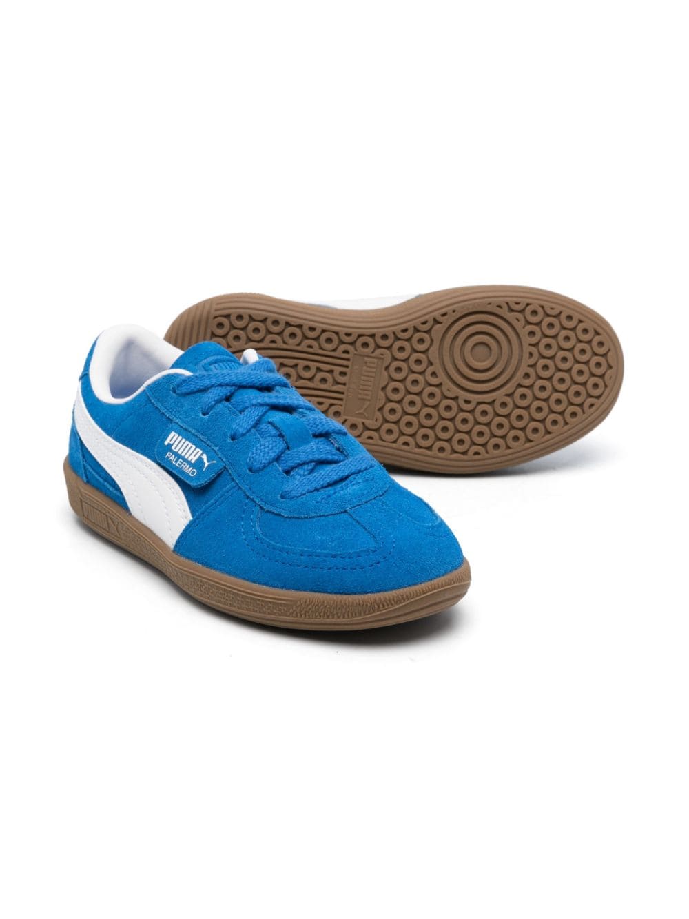 Sneakers per bambino Puma Kids Palermo azzurro con logo laterale e sul tallone - Rubino Kids