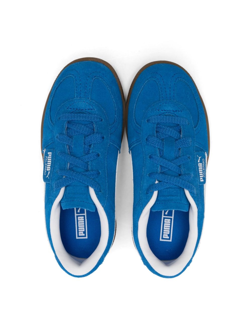 Sneakers per bambino Puma Kids Palermo azzurro con logo laterale e sul tallone - Rubino Kids