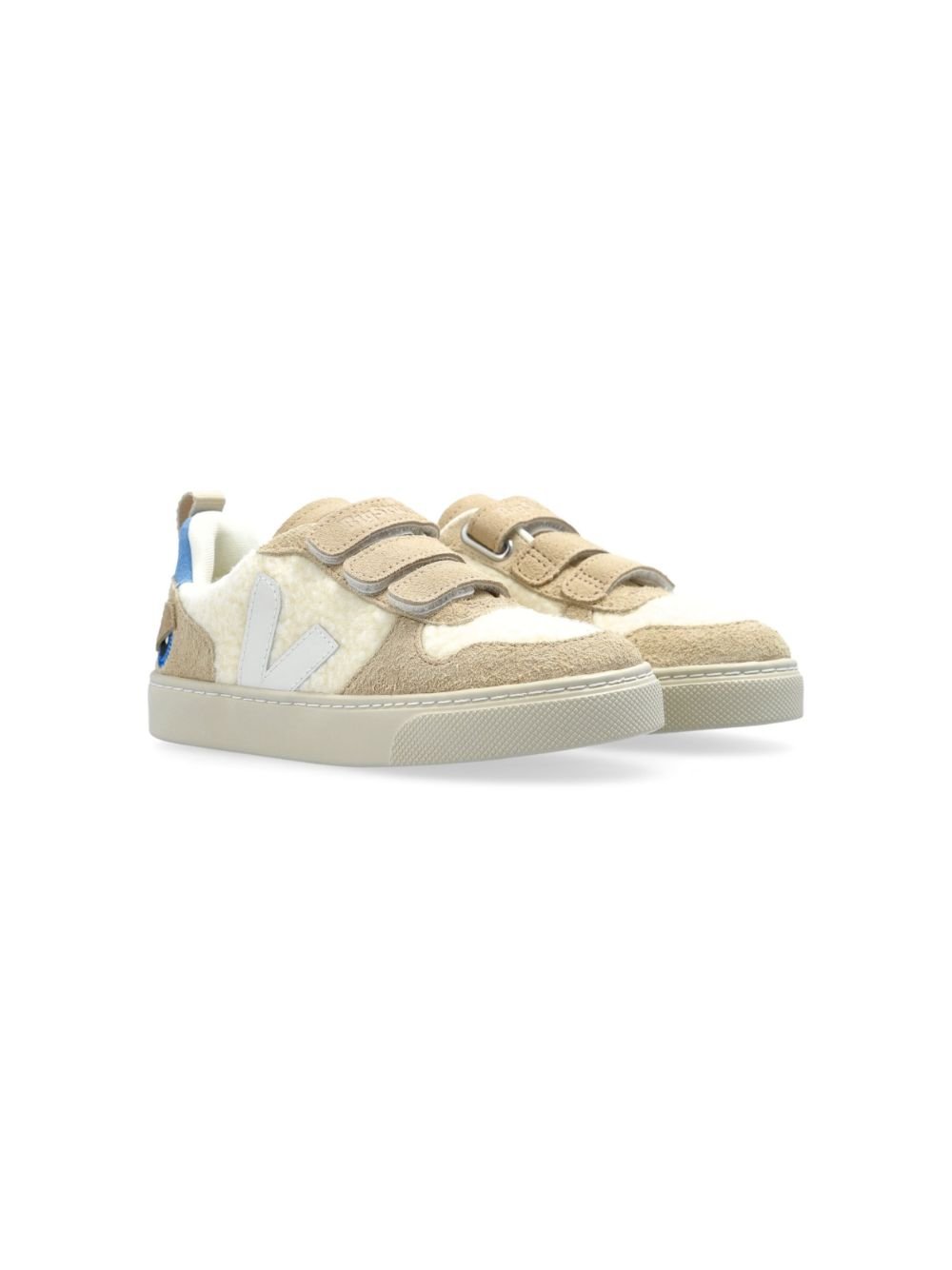 Sneakers per bambino Veja Kids beige con design in pelliccia sintetica - Rubino Kids