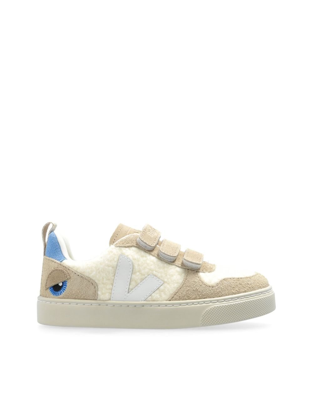 Sneakers per bambino Veja Kids beige con design in pelliccia sintetica - Rubino Kids