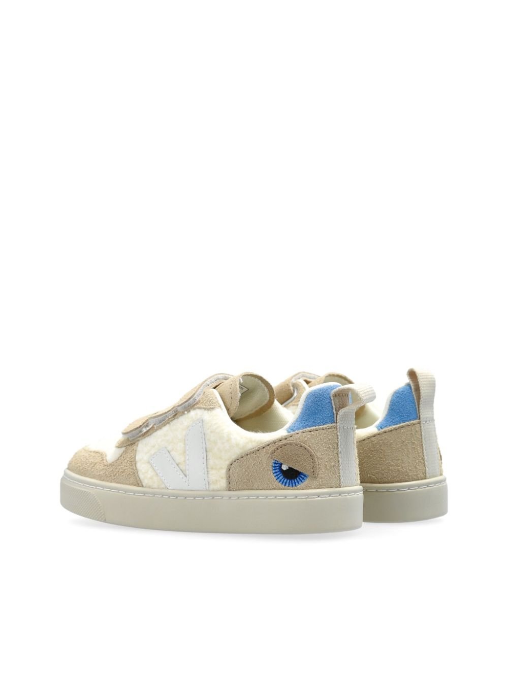 Sneakers per bambino Veja Kids beige con design in pelliccia sintetica - Rubino Kids