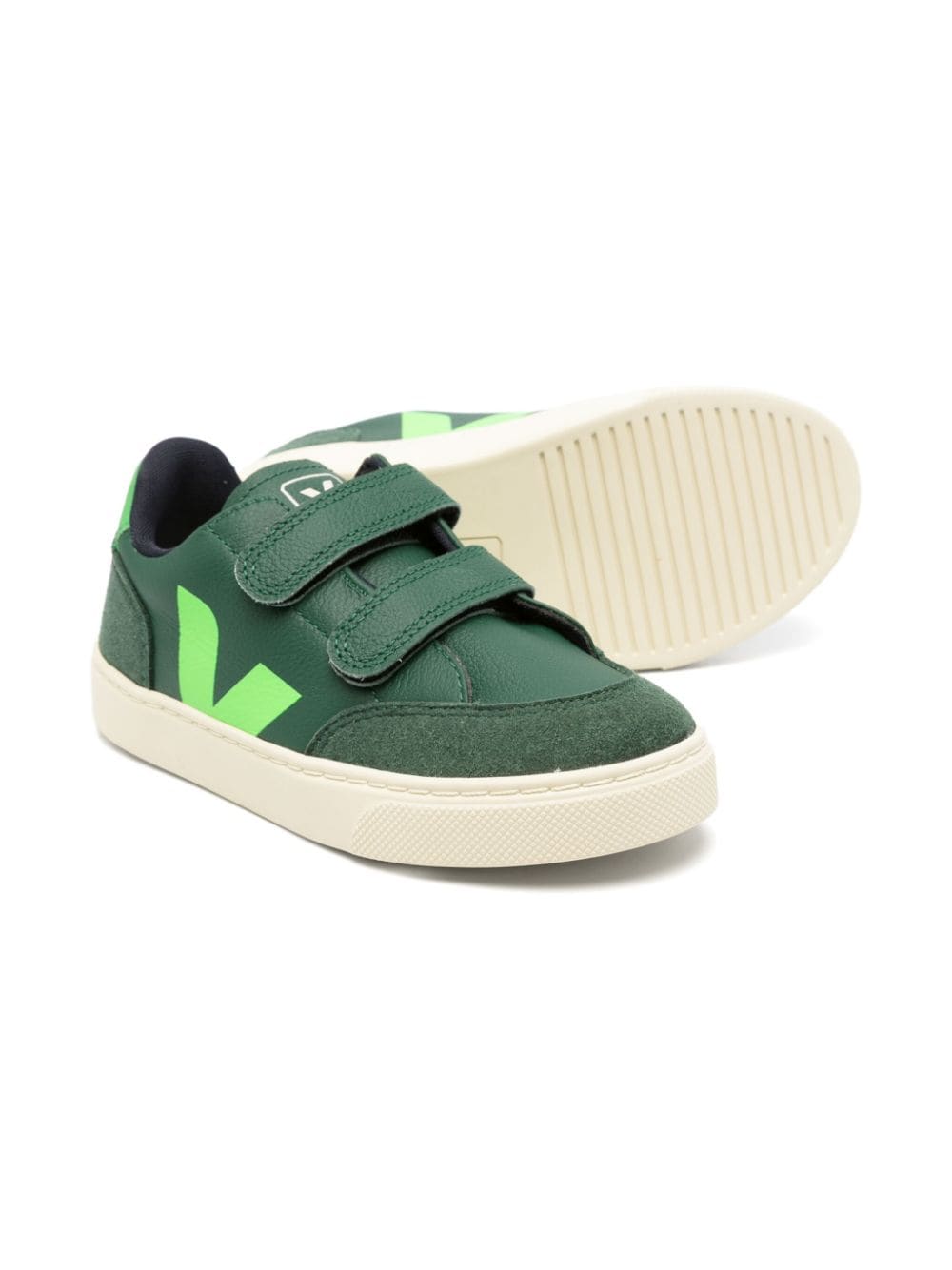 Sneakers per bambino VEJA Kids V - 12 verde con due strappi - Rubino Kids