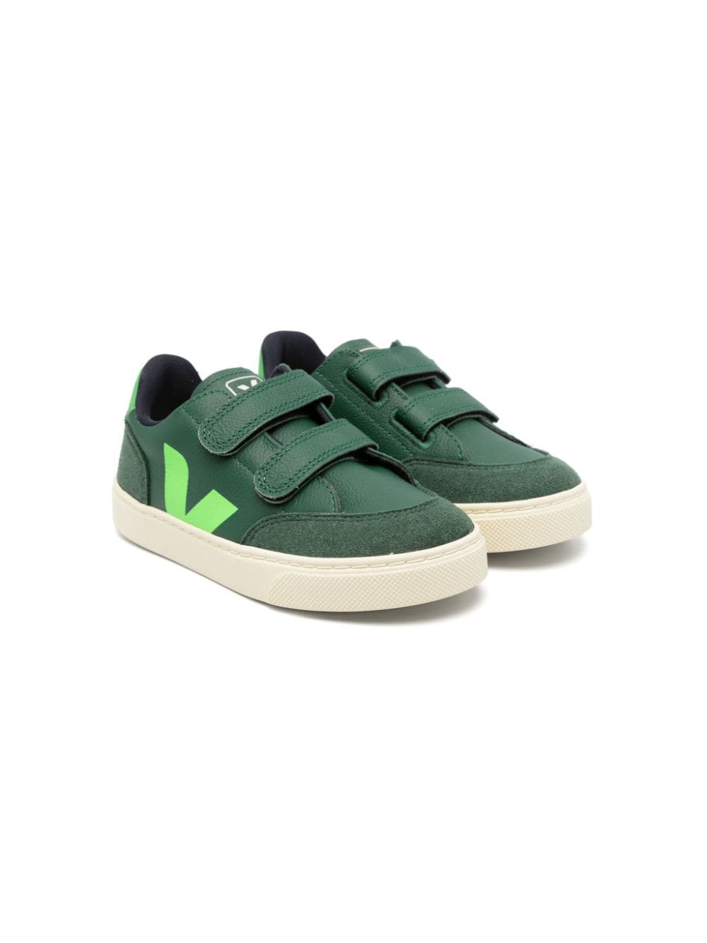 Sneakers per bambino VEJA Kids V - 12 verde con due strappi - Rubino Kids