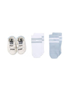 Sneakers per neonati Golden Goose Kids bianche con dettaglio tallone azzurro - Rubino Kids