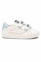 Sneakers per neonati Golden Goose Kids bianche con dettaglio tallone azzurro - Rubino Kids