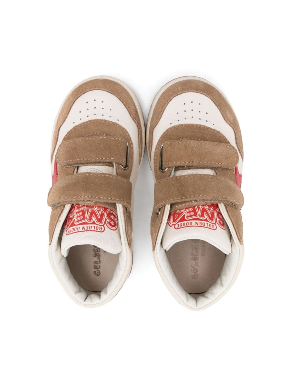 Sneakers per neonato Golden Goose Kids June bianco con inserti beige - Rubino Kids