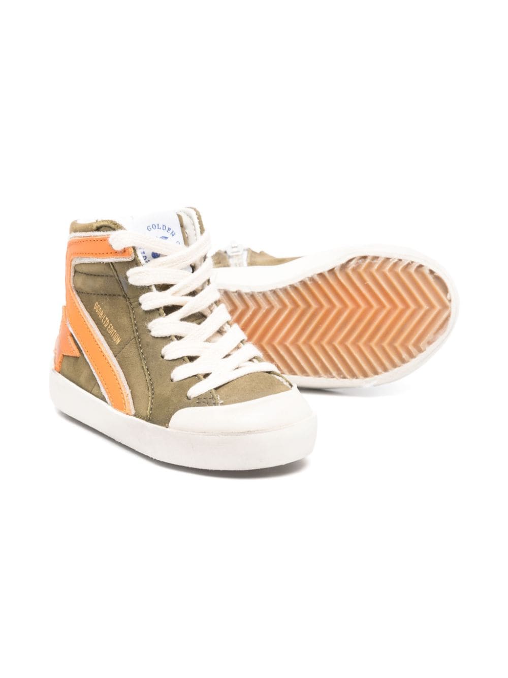 Sneakers per neonato Golden Goose Kids verde con applicazione laterale a stella - Rubino Kids