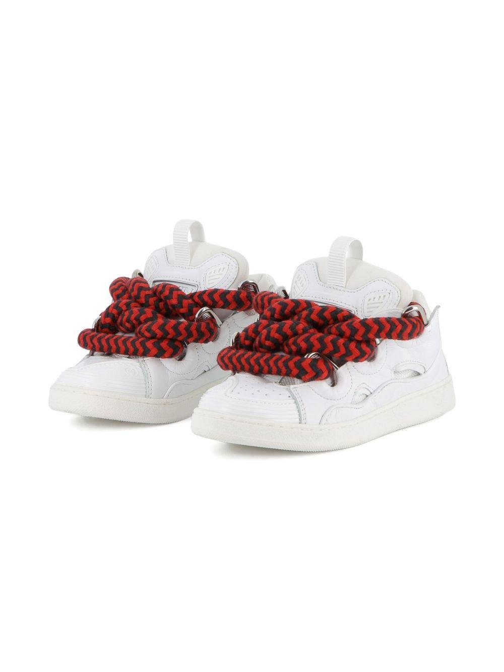 Sneakers Statement per bambini Lanvin Enfant bianche con lacci rossi e neri a contrasto - Rubino Kids
