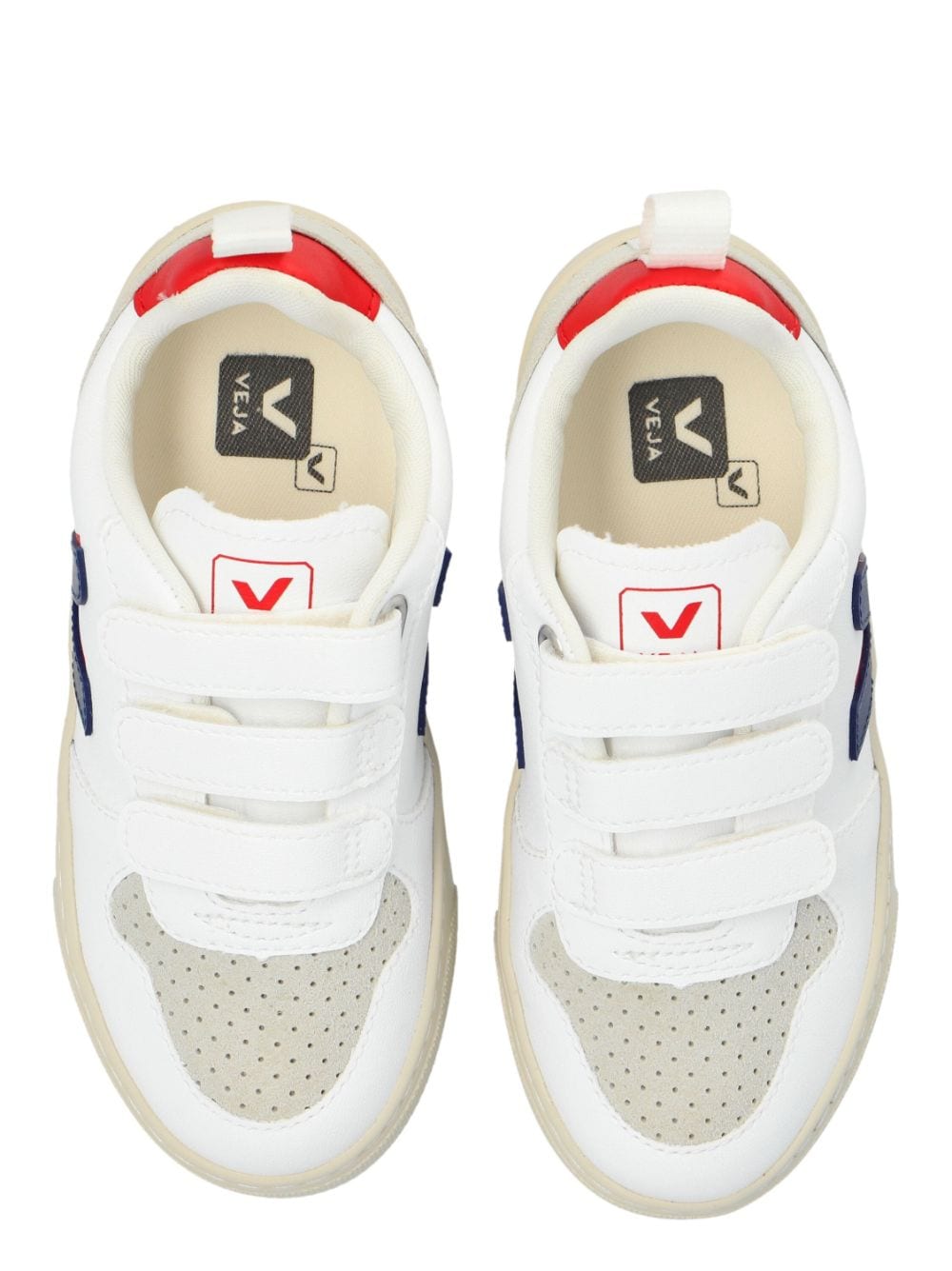 Sneakers V - 10 CWL per bambino VEJA Kids bianco con design a inserti - Rubino Kids