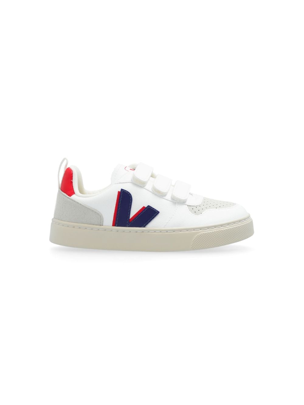 Sneakers V - 10 CWL per bambino VEJA Kids bianco con design a inserti - Rubino Kids