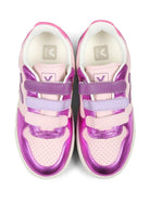 Sneakers V - 10 per bambina VEJA Kids fucsia con chiusura a strappo - Rubino Kids